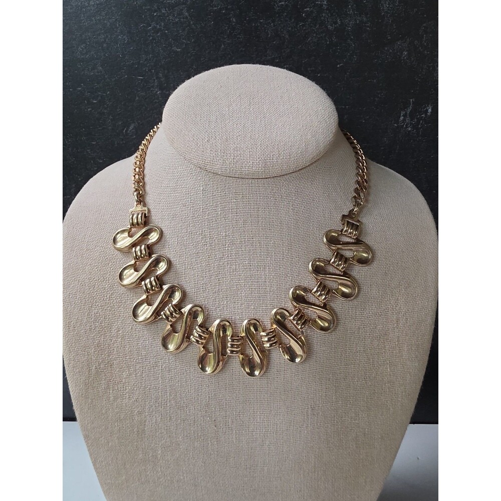 Barclay Adjustable Gold Tone Metal Necklace Vintage Costume Jewelry